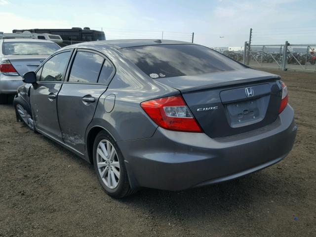 2HGFB2F89CH540929 - 2012 HONDA CIVIC EX GRAY photo 3