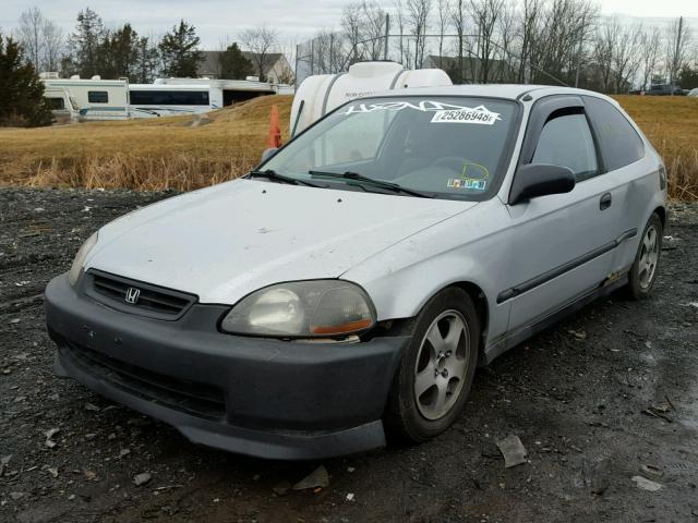 2HGEJ6348VH123232 - 1997 HONDA CIVIC DX SILVER photo 2