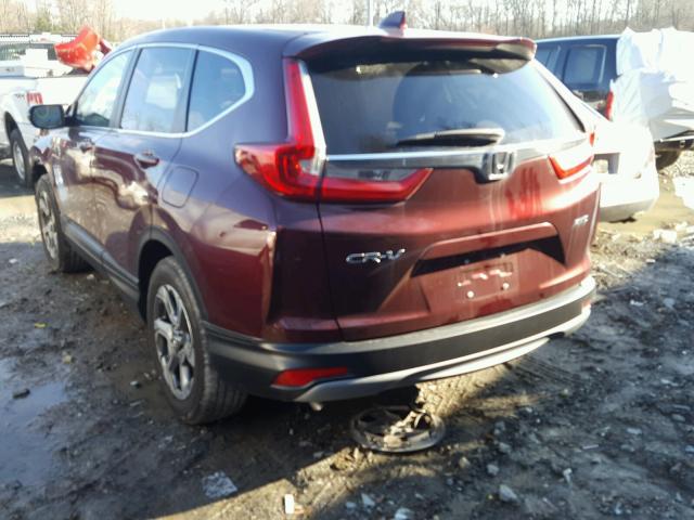 2HKRW2H54HH682252 - 2017 HONDA CR-V EX BURGUNDY photo 3