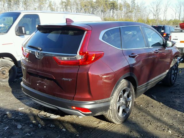 2HKRW2H54HH682252 - 2017 HONDA CR-V EX BURGUNDY photo 4