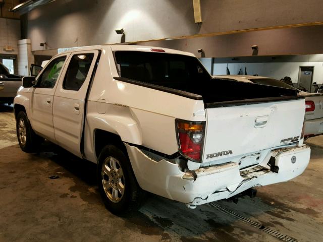 2HJYK16438H506857 - 2008 HONDA RIDGELINE WHITE photo 3