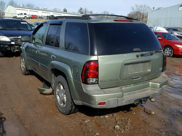 1GNDT13S342292465 - 2004 CHEVROLET TRAILBLAZE GREEN photo 3