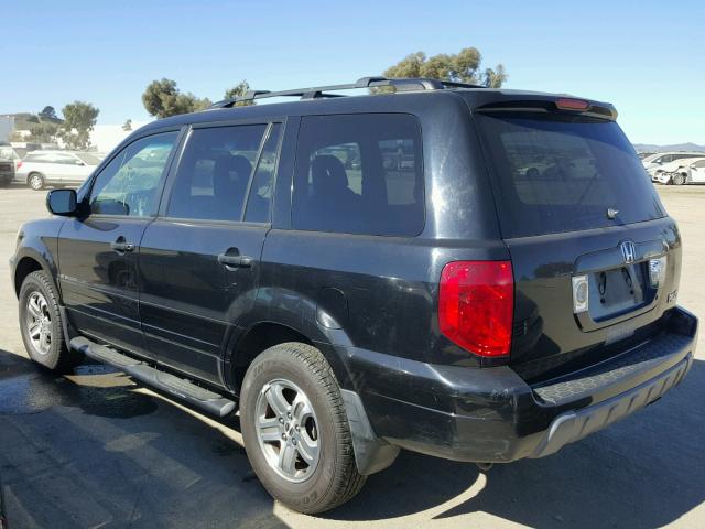 2HKYF18554H527189 - 2004 HONDA PILOT EXL BLACK photo 3