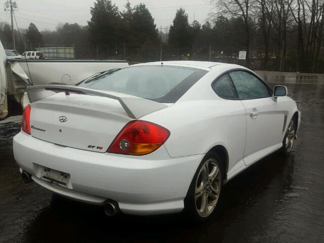 KMHHN65F84U145267 - 2004 HYUNDAI TIBURON GT WHITE photo 4