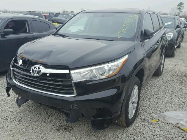 5TDZARFHXFS015570 - 2015 TOYOTA HIGHLANDER BLACK photo 2