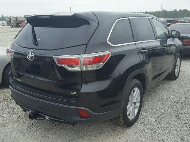 5TDZARFHXFS015570 - 2015 TOYOTA HIGHLANDER BLACK photo 4