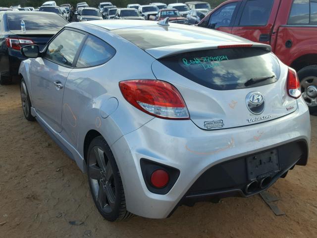 KMHTC6AE6EU191226 - 2014 HYUNDAI VELOSTER T SILVER photo 3