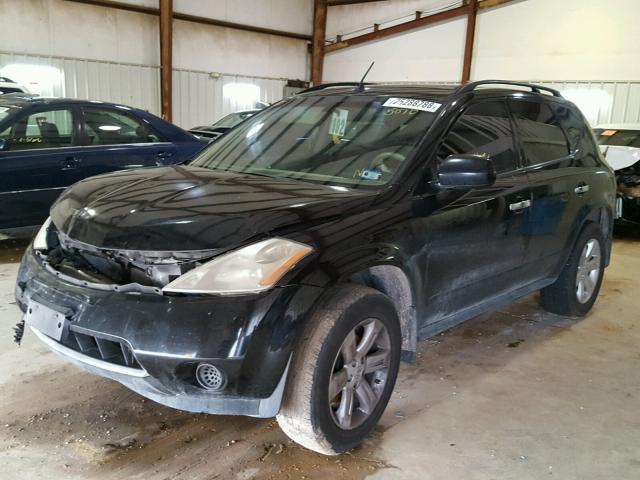 JN8AZ08W77W635070 - 2007 NISSAN MURANO SL BLACK photo 2