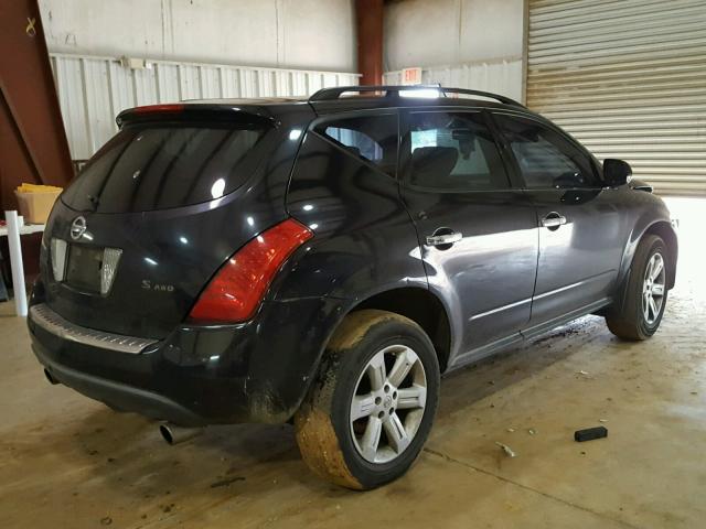 JN8AZ08W77W635070 - 2007 NISSAN MURANO SL BLACK photo 4