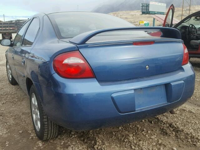 1B3ES56C93D148807 - 2003 DODGE NEON SXT BLUE photo 3