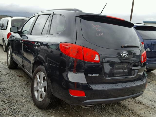 5NMSH73E08H225693 - 2008 HYUNDAI SANTA FE S BLACK photo 3