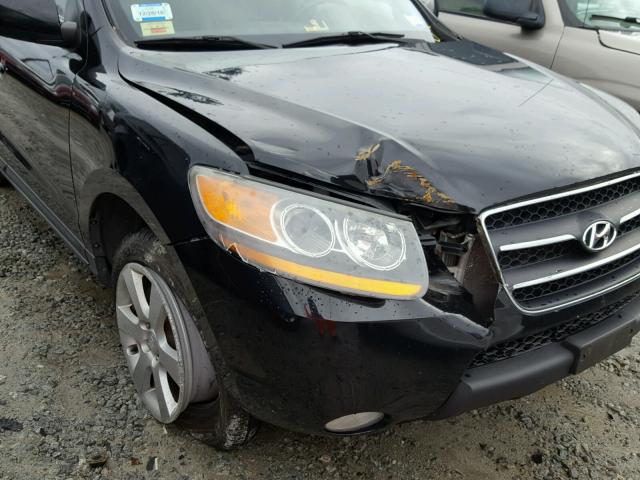 5NMSH73E08H225693 - 2008 HYUNDAI SANTA FE S BLACK photo 9