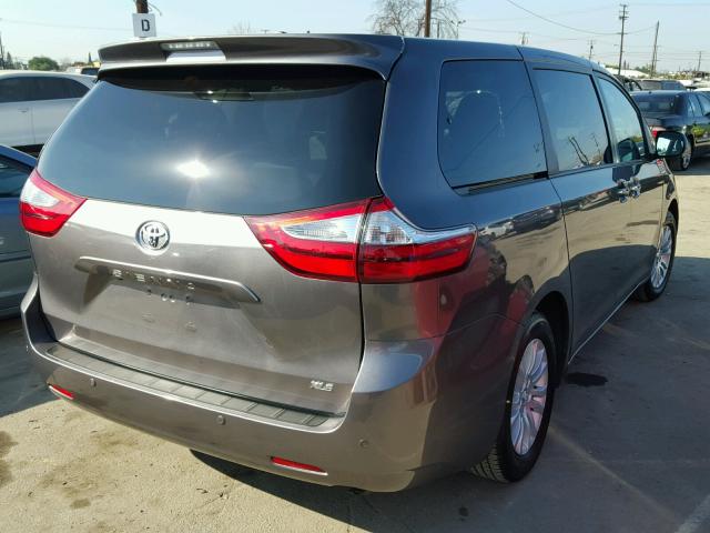 5TDYZ3DC3HS812139 - 2017 TOYOTA SIENNA XLE GRAY photo 4