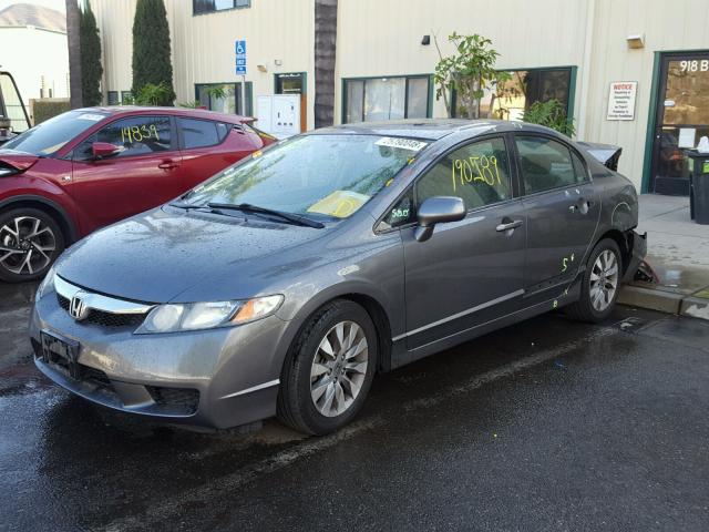 2HGFA16889H356183 - 2009 HONDA CIVIC EX GRAY photo 2