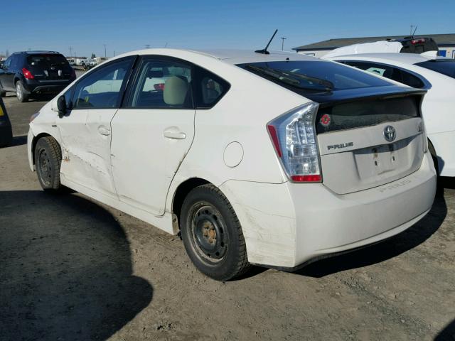 JTDKN3DU5A5013162 - 2010 TOYOTA PRIUS WHITE photo 3