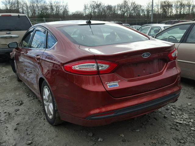 3FA6P0H78ER387398 - 2014 FORD FUSION SE ORANGE photo 3