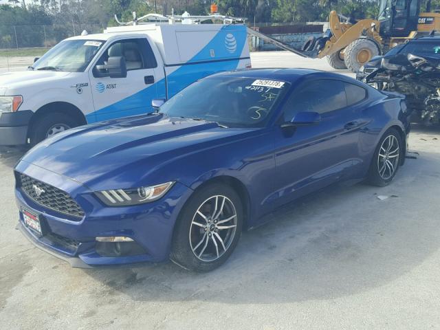 1FA6P8TH9G5237062 - 2016 FORD MUSTANG BLUE photo 2