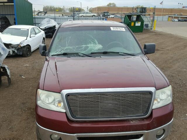 1FTPW14V86FB60352 - 2006 FORD F150 SUPER MAROON photo 9