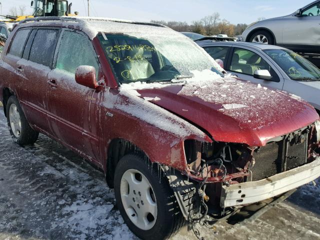 JTEEP21A950080597 - 2005 TOYOTA HIGHLANDER RED photo 1