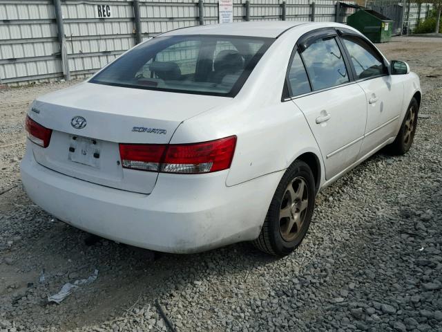 5NPEU46CX6H067011 - 2006 HYUNDAI SONATA GLS WHITE photo 4