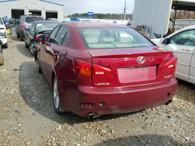 JTHBK262665025132 - 2006 LEXUS IS 250 RED photo 3