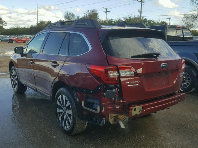 4S4BSANC0H3211037 - 2017 SUBARU OUTBACK 2. RED photo 3