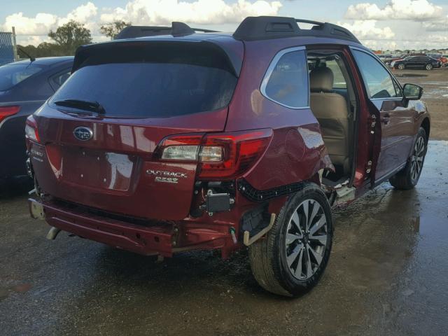 4S4BSANC0H3211037 - 2017 SUBARU OUTBACK 2. RED photo 4