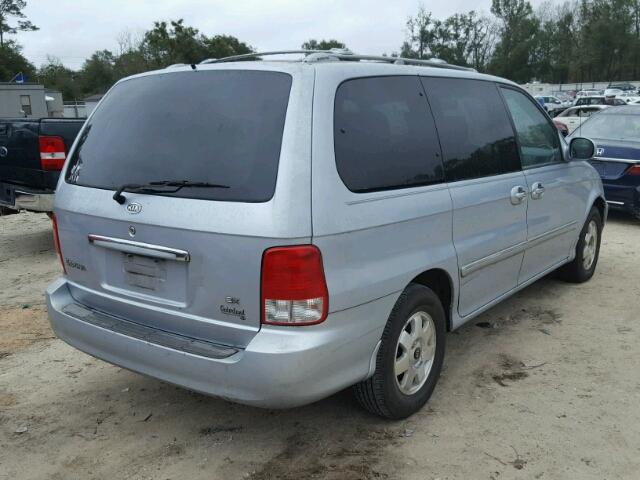 KNDUP131X26220785 - 2002 KIA SEDONA EX SILVER photo 4