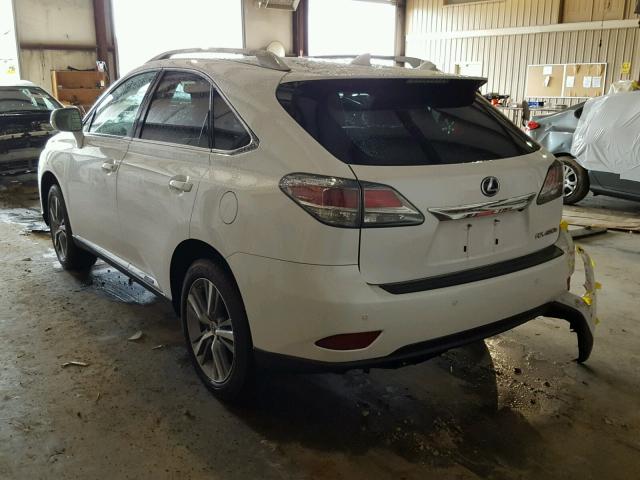 2T2BC1BA3FC002346 - 2015 LEXUS RX 450H WHITE photo 3