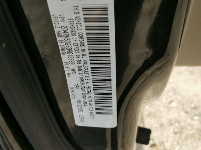 2D4RN5DG6BR618920 - 2011 DODGE GRAND CARA CHARCOAL photo 10