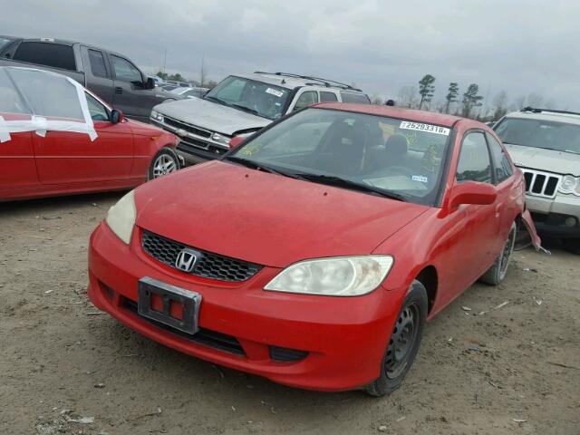 1HGEM221X4L066427 - 2004 HONDA CIVIC DX V RED photo 2