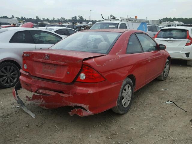 1HGEM221X4L066427 - 2004 HONDA CIVIC DX V RED photo 4