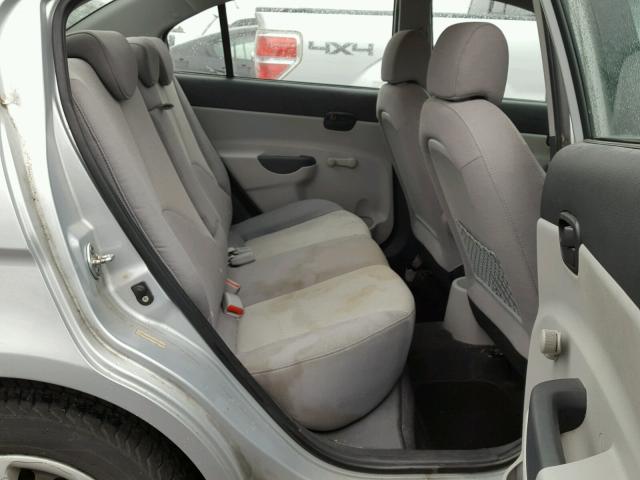 KMHCN46C99U365981 - 2009 HYUNDAI ACCENT GLS SILVER photo 6