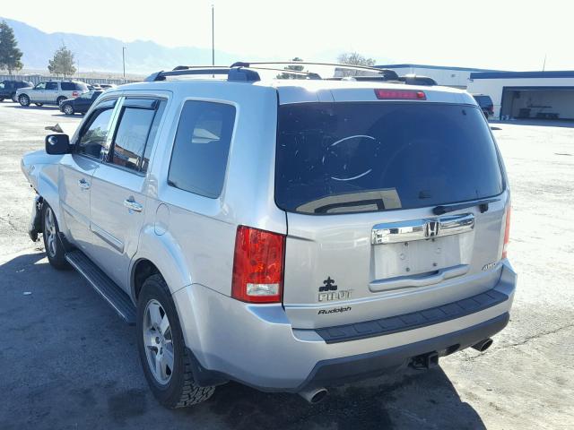 5FNYF4H56AB038974 - 2010 HONDA PILOT EXL SILVER photo 3