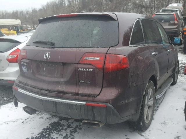 2HNYD2H41AH510388 - 2010 ACURA MDX TECHNO MAROON photo 4