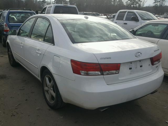 5NPEU46F97H271424 - 2007 HYUNDAI SONATA SE WHITE photo 3