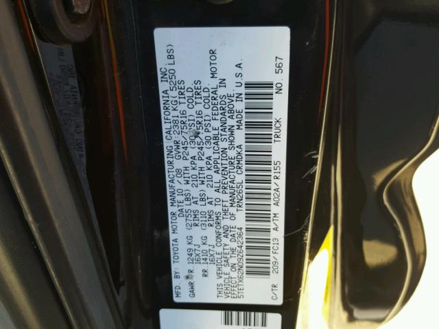 5TETX62N09Z642364 - 2009 TOYOTA TACOMA PRE BLACK photo 10