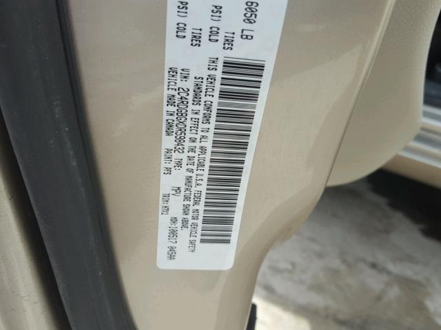 2C4RDGBGXDR598432 - 2013 DODGE GRAND CARA GOLD photo 10