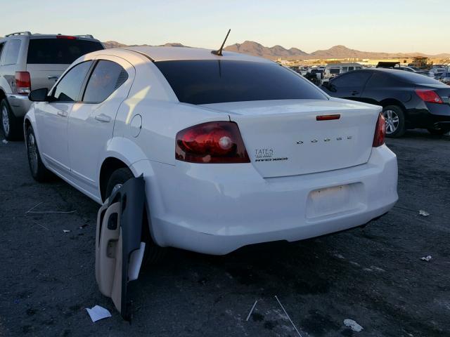 1C3CDZAB2CN167980 - 2012 DODGE AVENGER SE WHITE photo 3