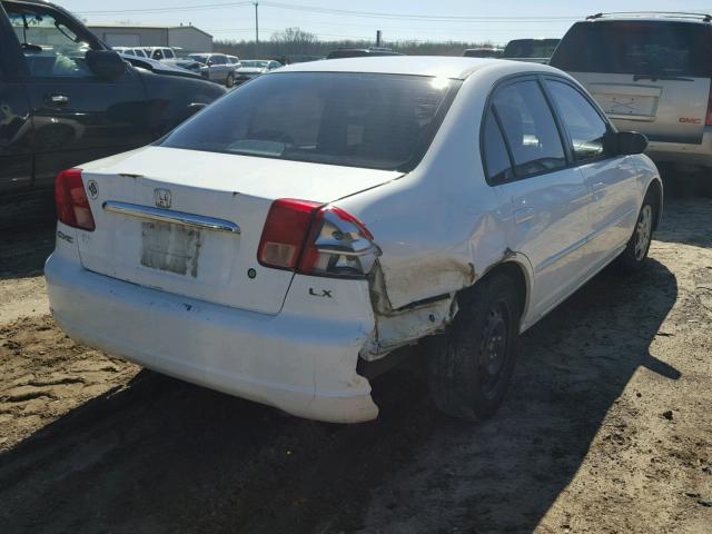 1HGES16552L062764 - 2002 HONDA CIVIC LX WHITE photo 4