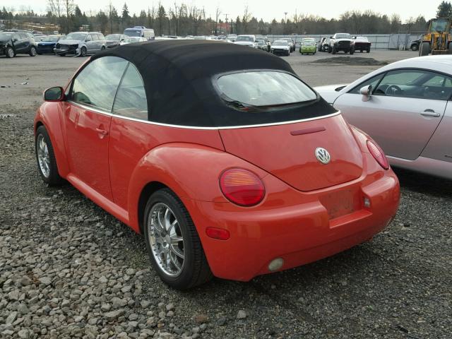 3VWCK21Y63M319506 - 2003 VOLKSWAGEN NEW BEETLE ORANGE photo 3