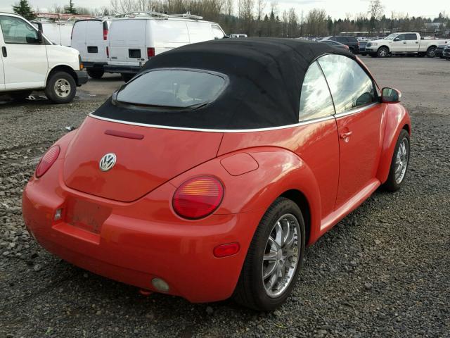 3VWCK21Y63M319506 - 2003 VOLKSWAGEN NEW BEETLE ORANGE photo 4