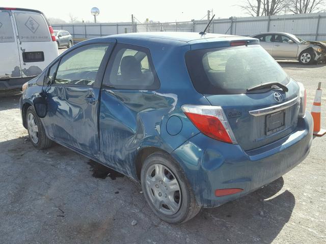 JTDJTUD3XCD537026 - 2012 TOYOTA YARIS BLUE photo 3