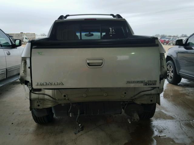 2HJYK16557H550124 - 2007 HONDA RIDGELINE SILVER photo 9