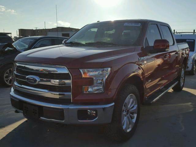 1FTEW1EG4FKD04851 - 2015 FORD F150 SUPER MAROON photo 2