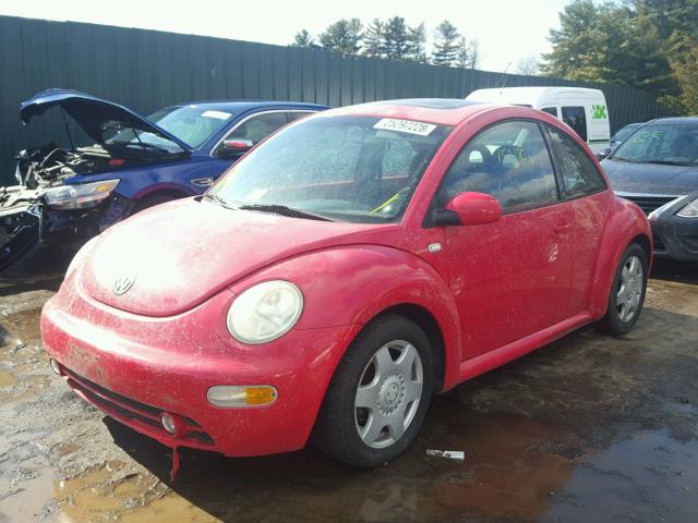 3VWCK21C51M438956 - 2001 VOLKSWAGEN NEW BEETLE RED photo 2