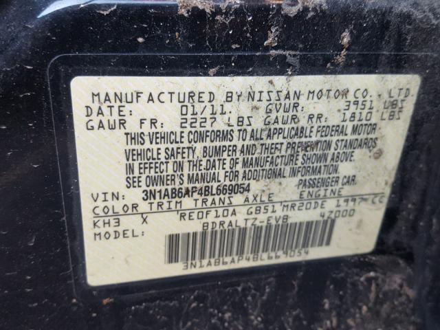 3N1AB6AP4BL669054 - 2011 NISSAN SENTRA 2.0 BLACK photo 10