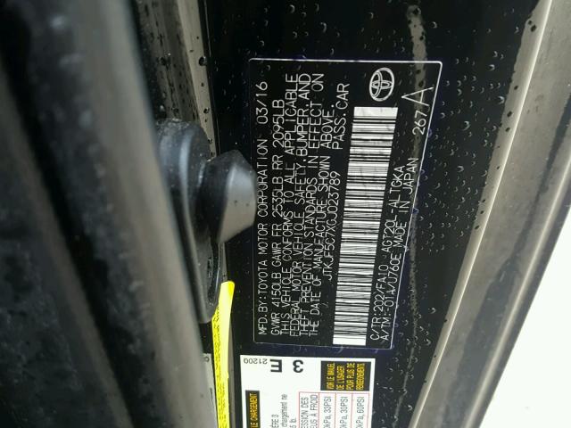 JTKJF5C7XGJ023789 - 2016 TOYOTA SCION TC 黑色 照片 10