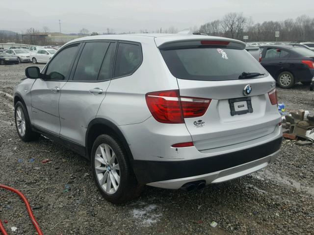 5UXWX9C58D0A20313 - 2013 BMW X3 XDRIVE2 SILVER photo 3