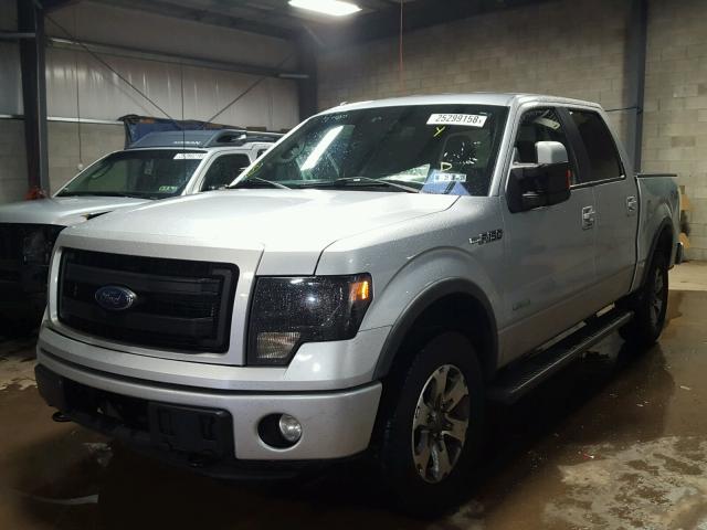 1FTFW1ETXDKD57892 - 2013 FORD F150 SUPER SILVER photo 2